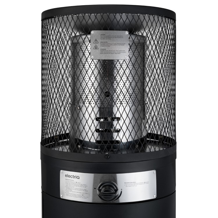 electriQ Outdoor Freestanding Bullet Gas Heater - Black