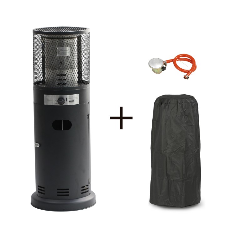 electriQ Outdoor Freestanding Bullet Gas Heater - Black
