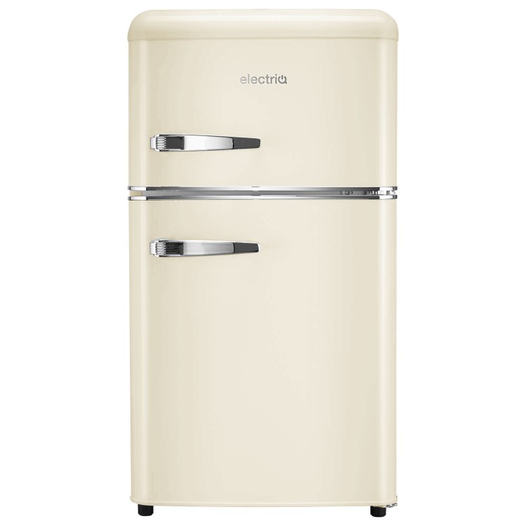 electriQ 80 Litre 70/30 Retro Freestanding Fridge Freezer – Cream