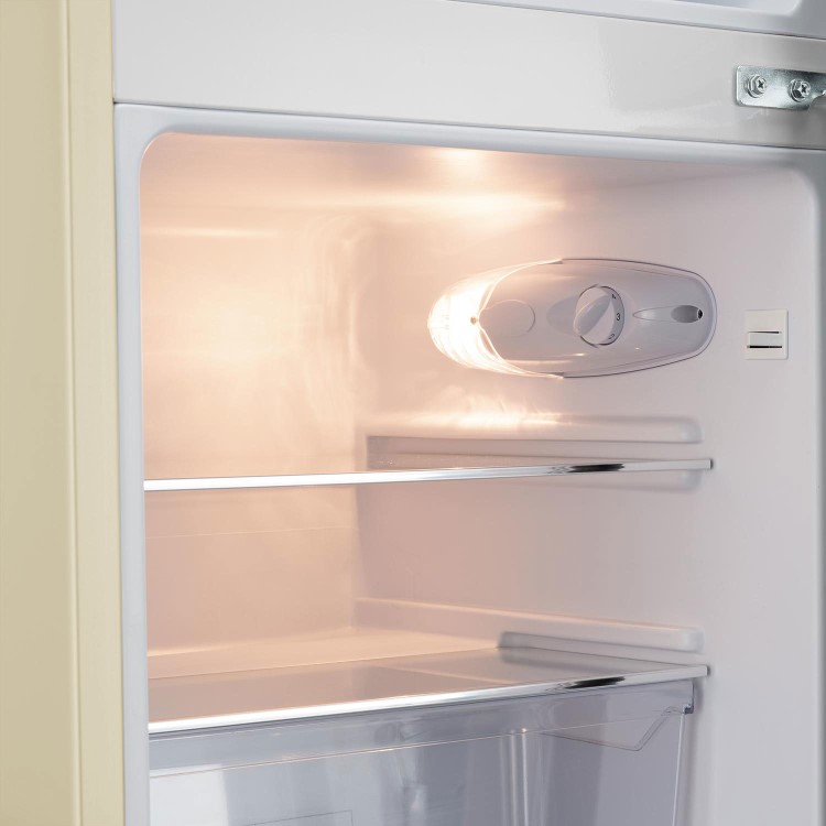 GRADE A1 - electriQ 80 Litre 70/30 Retro Freestanding Fridge Freezer – Cream
