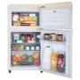 GRADE A1 - electriQ 80 Litre 70/30 Retro Freestanding Fridge Freezer – Cream