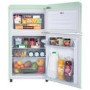 electriQ 80 Litre 70/30 Retro Freestanding Fridge Freezer - Mint Green