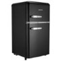 electriQ 80 Litre 70/30 Retro Freestanding Fridge Freezer - Matte Black