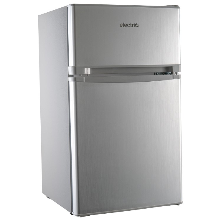 electriQ 80 Litre Under Counter Freestanding Fridge Freezer - Silver