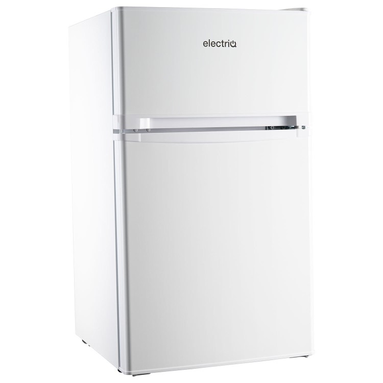 GRADE A1 - electriQ 80 Litre Under Counter Freestanding Fridge Freezer - White