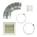 Refurbished electriQ eiQVENTKIT125FLAT Universal 120-125mm Diameter Kitchen Cooker Hood 3m Ducting Kit with Flat Vent