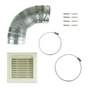 eiQVENTKIT150FLAT Universal 150mm Diameter Kitchen Cooker Hood 3m Ducting Kit with Flat Vent