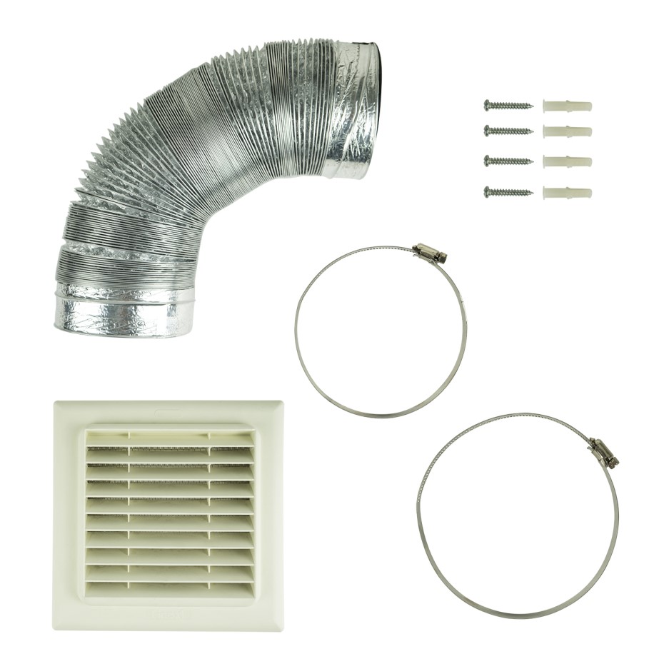 Universal 150mm Diameter Kitchen Cooker Hood 3m Ducting Vent Kit with Flat Vent