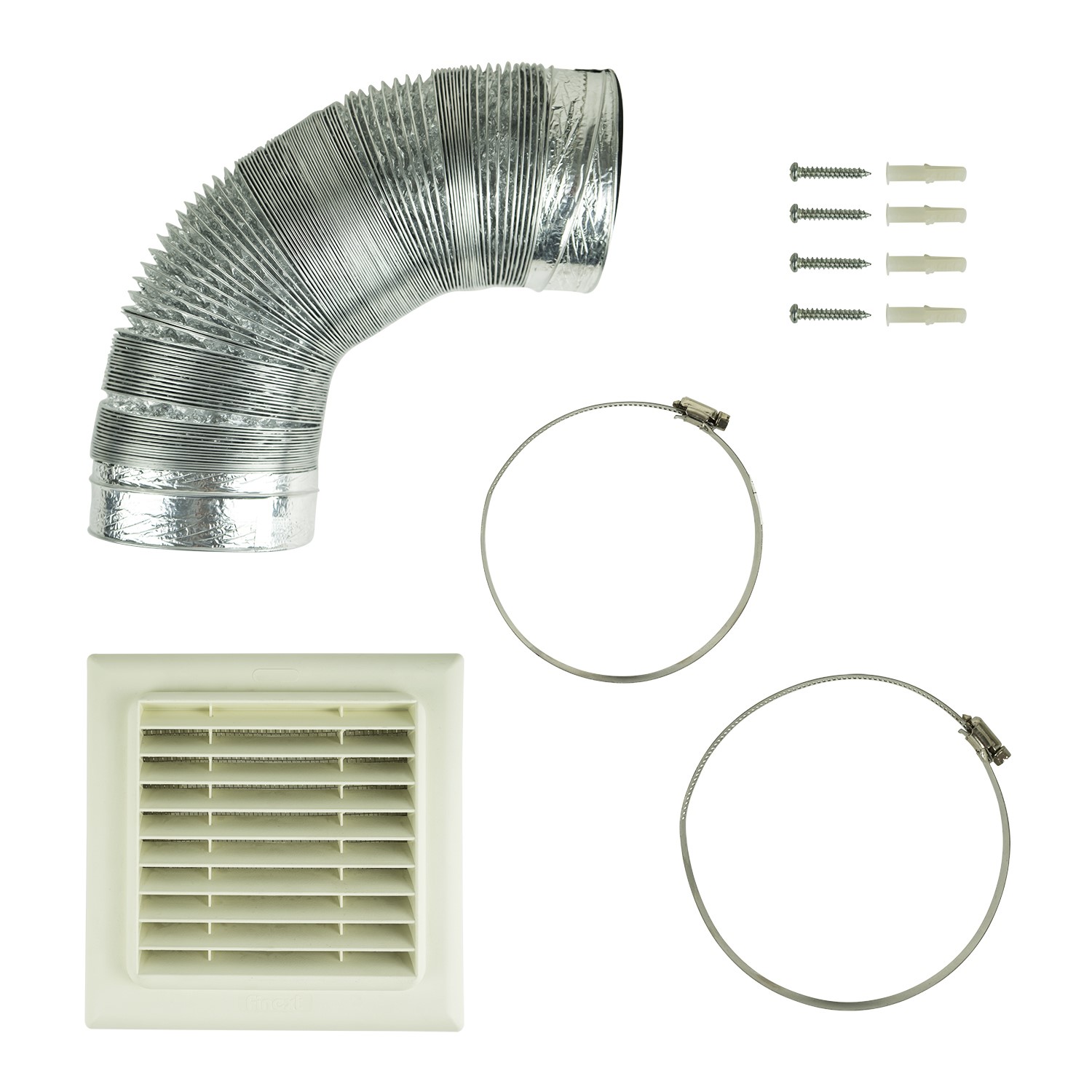 Refurbished electriQ Universal Kitchen Cooker Hood Extractor Fan Vent Ducting Kit with Flat Vent - f