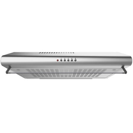GRADE A2 - electriQ 60cm Stainless Steel  Visor Hood with Glass Front Top & Rear Venting  -  5 Year warranty