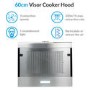 electriQ 60cm Stainless Steel Conventional Visor Cooker Hood Top Venting 