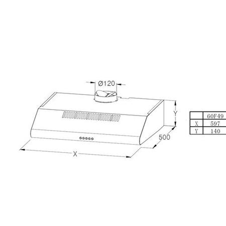 electriQ 60cm Stainless Steel Conventional Visor Cooker Hood Top Venting 