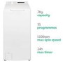 electriQ 7kg 1200rpm Top Loading Washing Machine - White