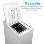 Refurbished electriQ eiQWMTL75 Freestanding 7KG 1200 Spin Top Loading Washing Machine