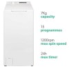 electriQ EIQWMTL75 7.5kg 1200rpm Freestanding Top Loading Washing Machine - White