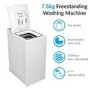 Refurbished electriQ 7.5kg 1200rpm Freestanding Top Loading Washing Machine - White