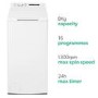 electriQ 8kg 1300rpm Top Loading Washing Machine - White