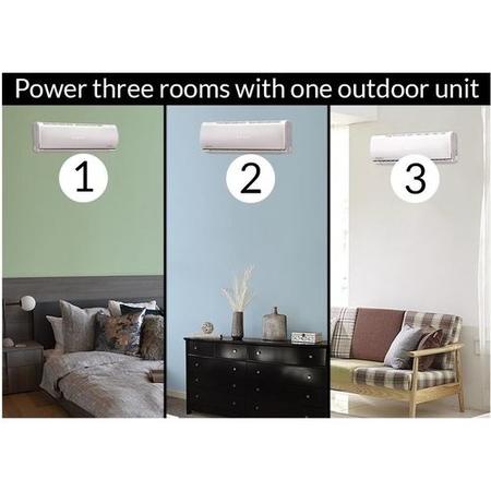 electrIQ 3 x 9000 BTU Wall Mounted Air Conditioner with Heating Function