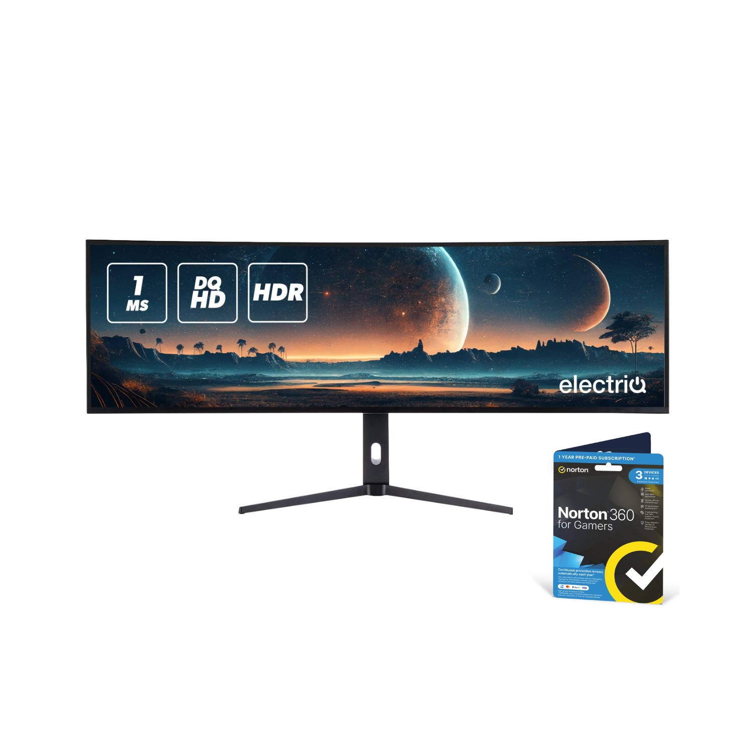 Electriq 49 Ips 5K Dqhd 144Hz 1Ms Super Ultrawide Curved Gaming Monitor eiq-495KCSUW144IPS