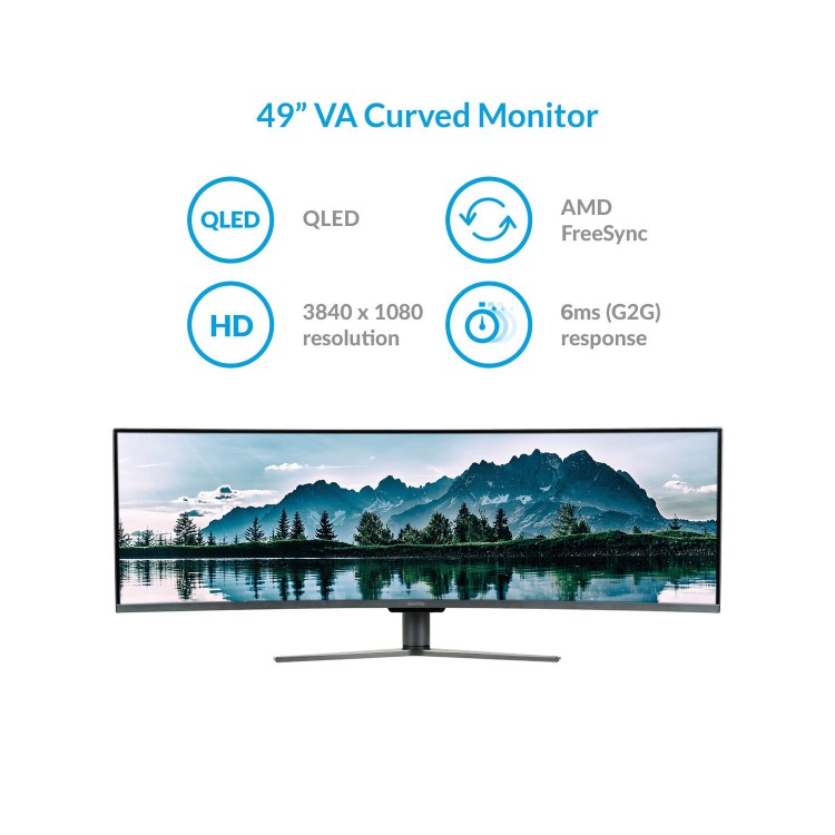 electriQ 49SUWD144FSHQ-V3 49" QLED Full HD 144Hz Super UltraWide Curved Gaming Monitor