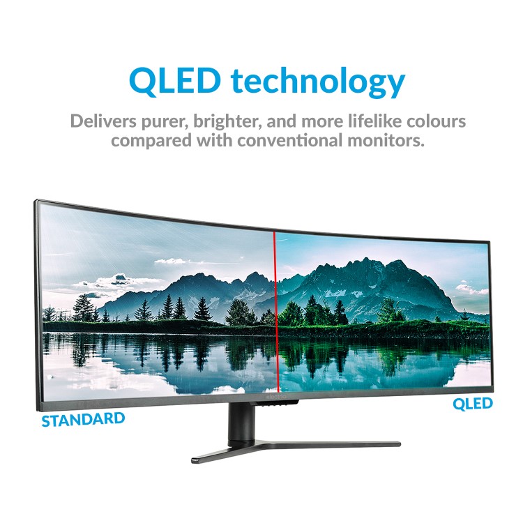 electriQ 49SUWD144FSHQ-V3 49" QLED Full HD 144Hz Super UltraWide Curved Gaming Monitor