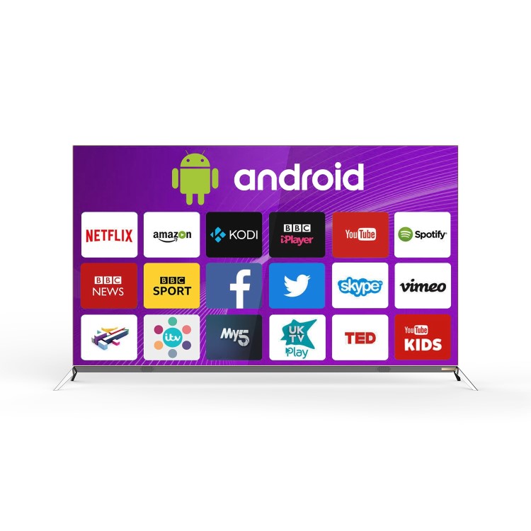 GRADE A1 - electriQ 55" 4K Ultra HD OLED Smart TV with Google Android and HDR - LG Panel