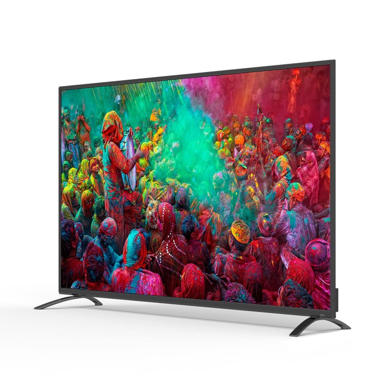 55inch QLED DTV Smart TV with leg stand normal speaker 6M60 board packed in wooden carton