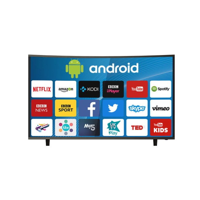 GRADE A1 - electriQ 49" Curved 4K Ultra HD LED Smart TV with Android and Freeview HD