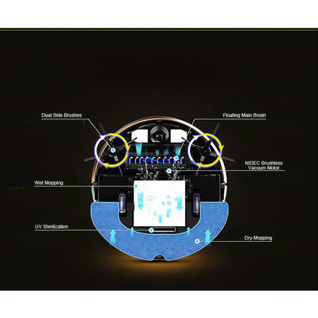GRADE A1 - electriQ eiQ-R900M AntiViral HEPA and Pet Robot Vacuum Cleaner with Mop & Advanced Navigation 
