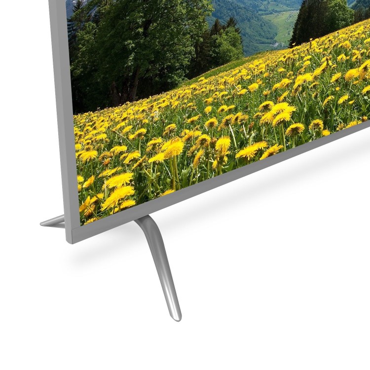 GRADE A1 - electriQ 50" 4K Ultra HD LED Android Smart TV with Freeview HD - Silver