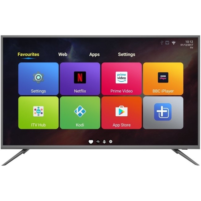 GRADE A2 - electriQ 50" 4K Ultra HD LED Android Smart TV with Freeview HD - Silver