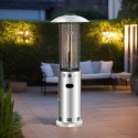 eiqODGRSS electriQ Outdoor Freestanding Gas Patio Heater - Stainless Steel