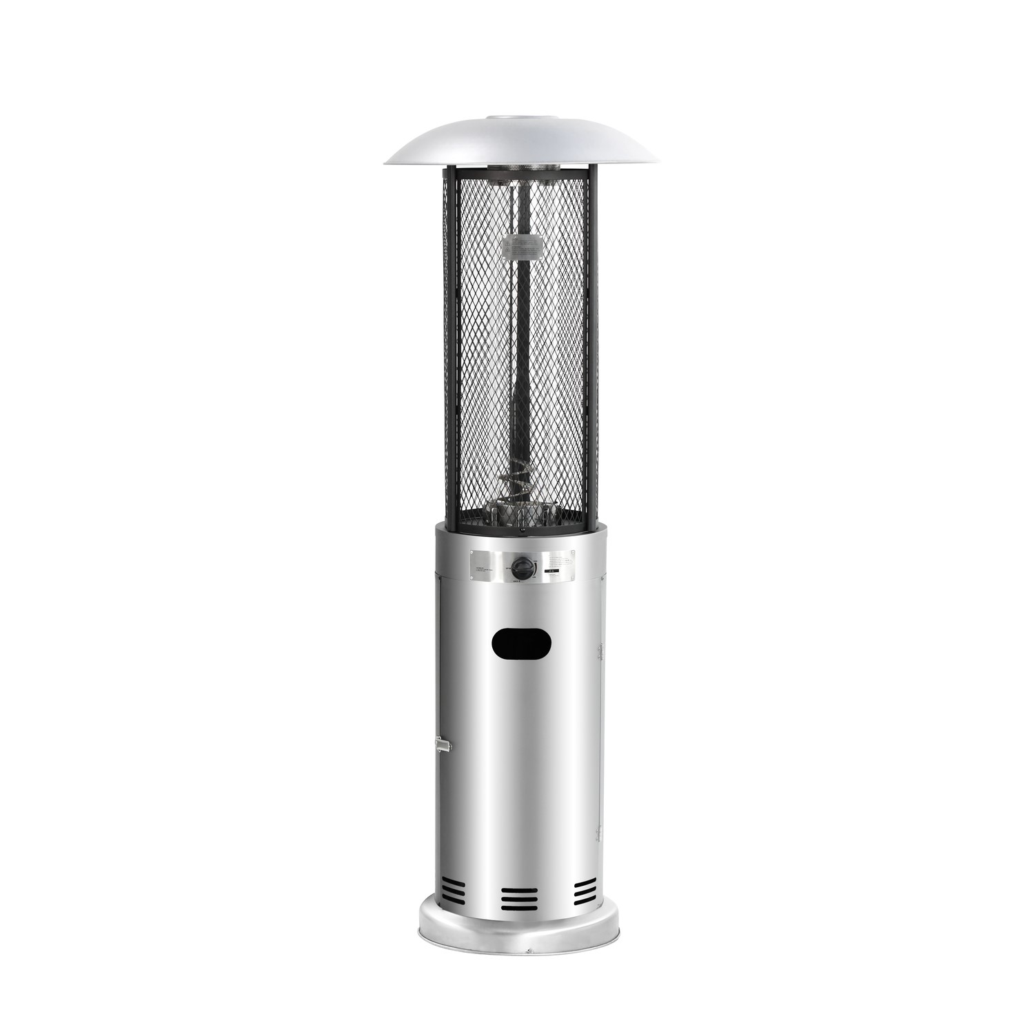 Outdoor Freestanding Gas Patio Heater In Stainless Steel with Free Cover