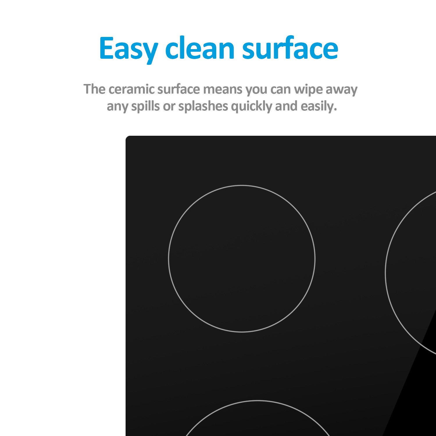 electriQ 60cm 4 Zone Ceramic Hob with Knob Controls electriQ 60cm 4 Zone Ceramic Hob with Knob Controls