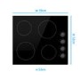 electriQ 60cm 4 Zone Ceramic Hob with Knob Controls