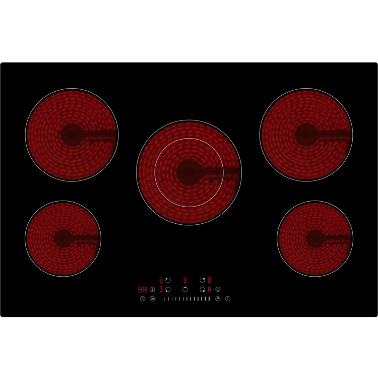 electriQ 77cm 5 Zone Touch Control Ceramic Hob