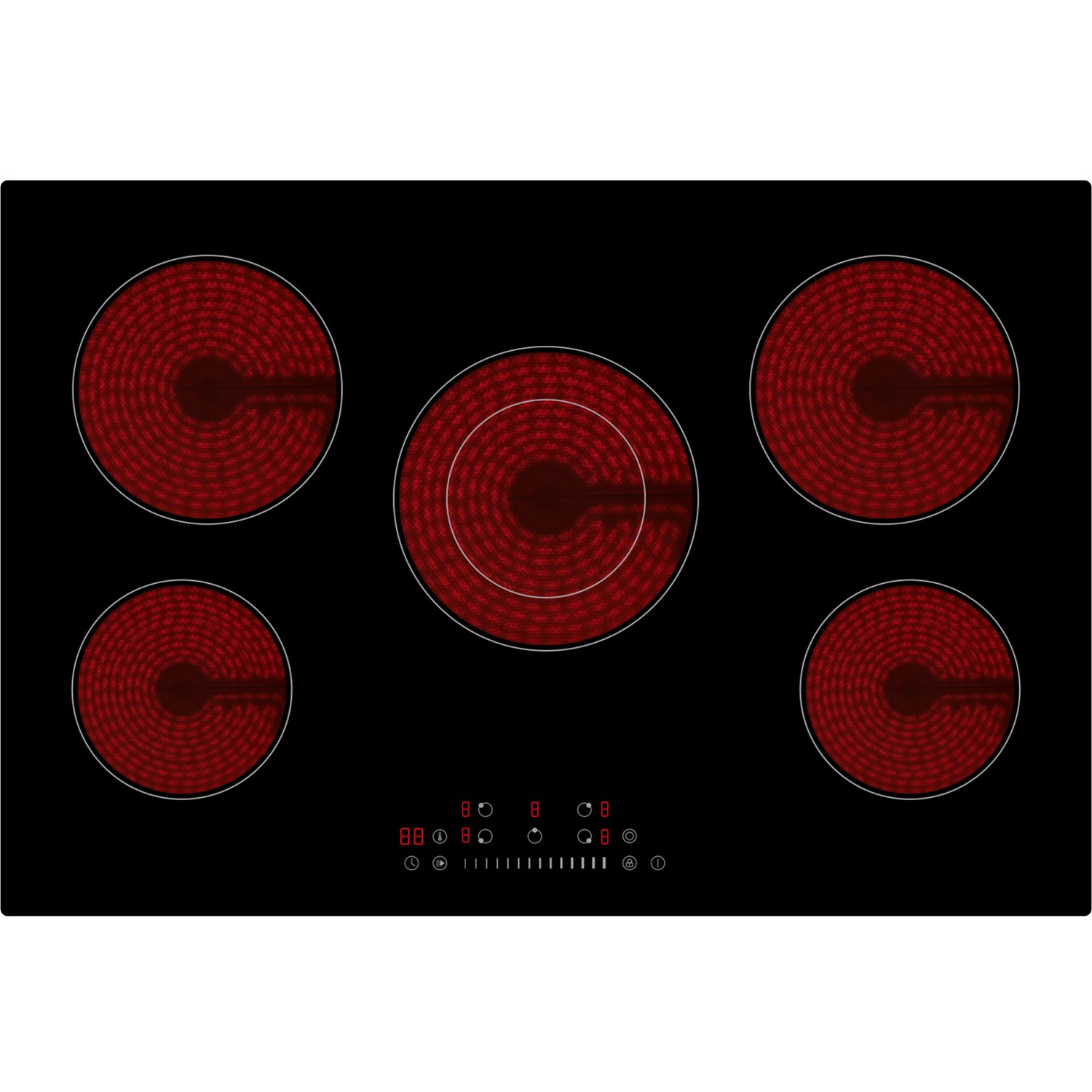 Refurbished electriQ eiqc77v3 77cm 5 Zone Touch Control Ceramic Hob