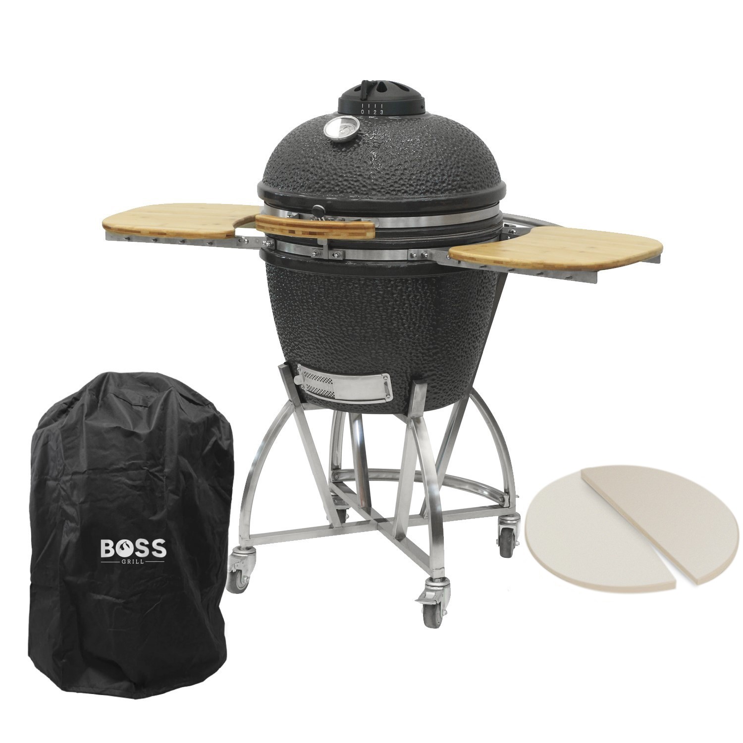 Boss Grill The Egg XL – 22 Inch Ceramic Kamado Style Charcoal Smoker BBQ Grill