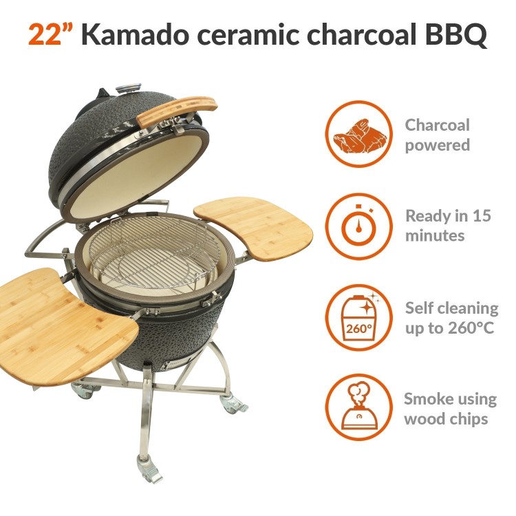 Refurbished Boss Grill The Egg XL - 22 Inch Ceramic Kamado Style Charcoal Egg BBQ Grill