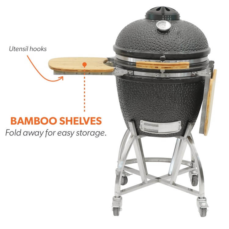Refurbished Boss Grill The Egg XL - 22 Inch Ceramic Kamado Style Charcoal Egg BBQ Grill