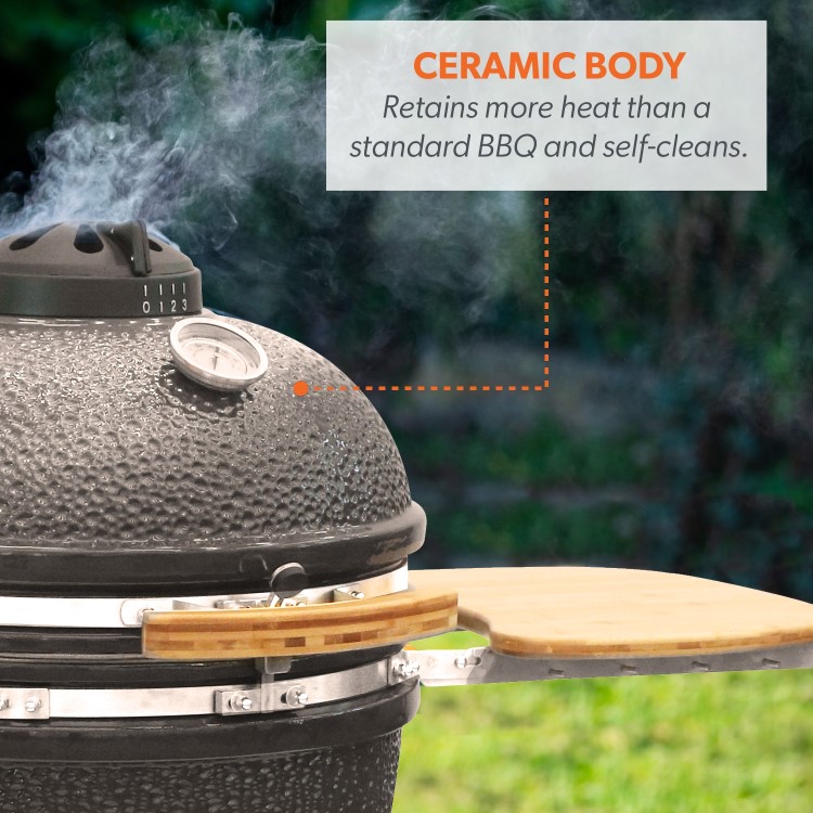 Refurbished Boss Grill The Egg XL - 22 Inch Ceramic Kamado Style Charcoal Egg BBQ Grill