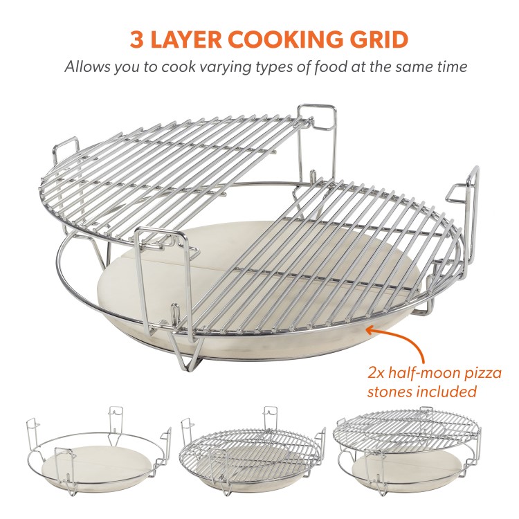 Refurbished Boss Grill The Egg XL - 22 Inch Ceramic Kamado Style Charcoal Egg BBQ Grill