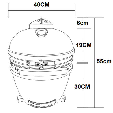 Refurbished Boss Grill The Egg XS - 15 Inch Ceramic Kamado Style Charcoal Smoker BBQ Grill