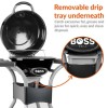 Boss Grill EIQELECBBQBLACK Compact Electric BBQ Grill With Cover - Black         
