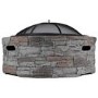 electriQ Cast Stone Round Base Wood Burning Garden Fire Pit - Grey