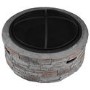 electriQ Cast Stone Round Base Wood Burning Garden Fire Pit - Grey