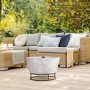 electriQ Round Stone Wood Burning Fire Pit - Light Grey