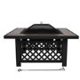 Refurbished electriQ Square Wood Burning Fire Pit with Tiled Rim
