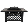 Refurbished electriQ Square Wood Burning Fire Pit with Tiled Rim