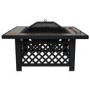 Refurbished electriQ Square Wood Burning Fire Pit with Tiled Rim